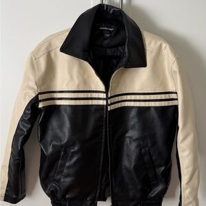 Black and Cream Charlotte Russe Bomber Jacket